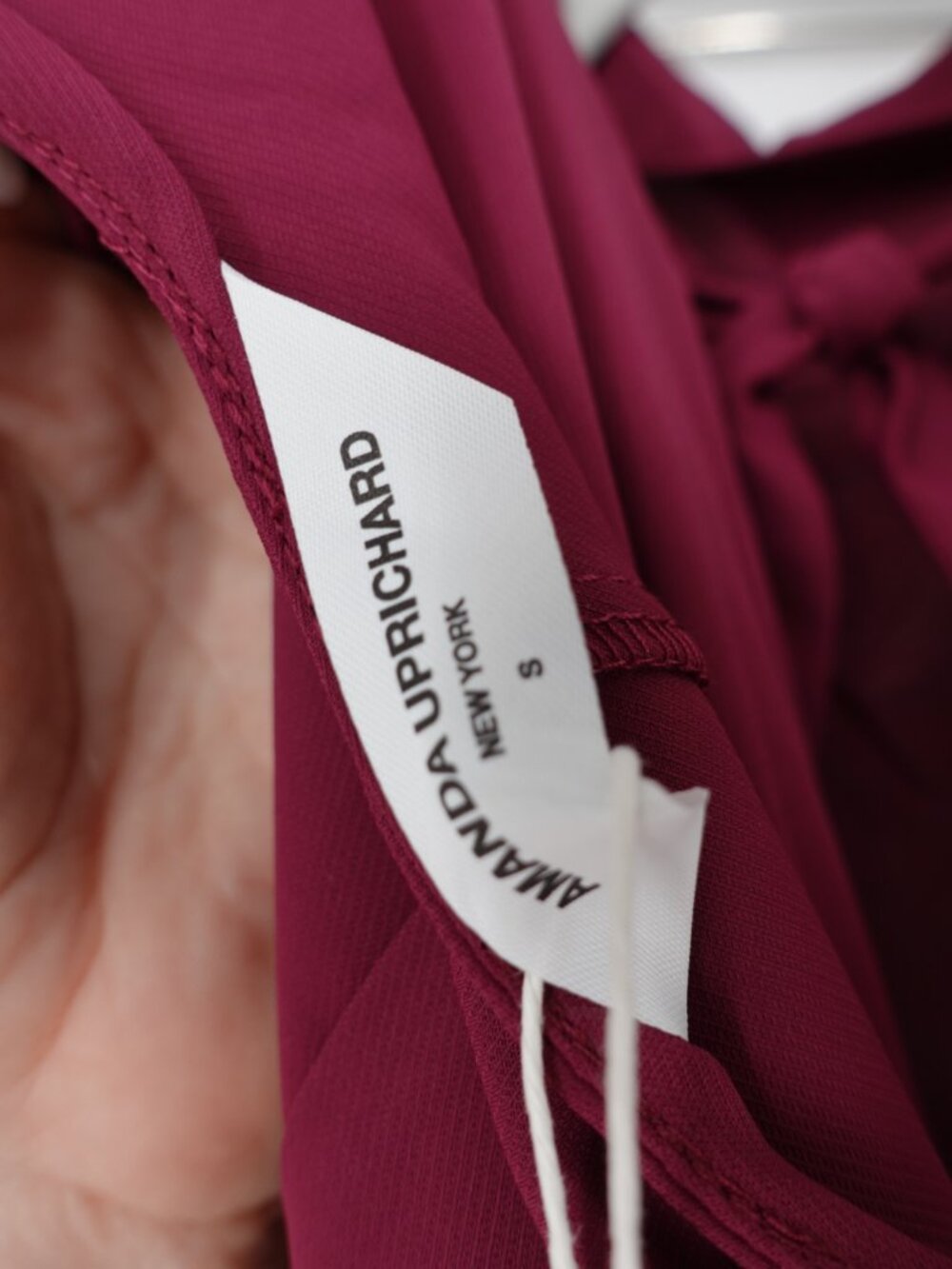 Amanda Uprichard Draped Mock Neck Mini Dress Berry NWT Size S - Picture 4 of 8